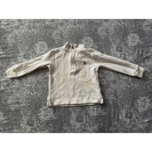 Polo Ralph Lauren Kids White Quarter Zip Pullover Sweater Size 3T Horse Logo